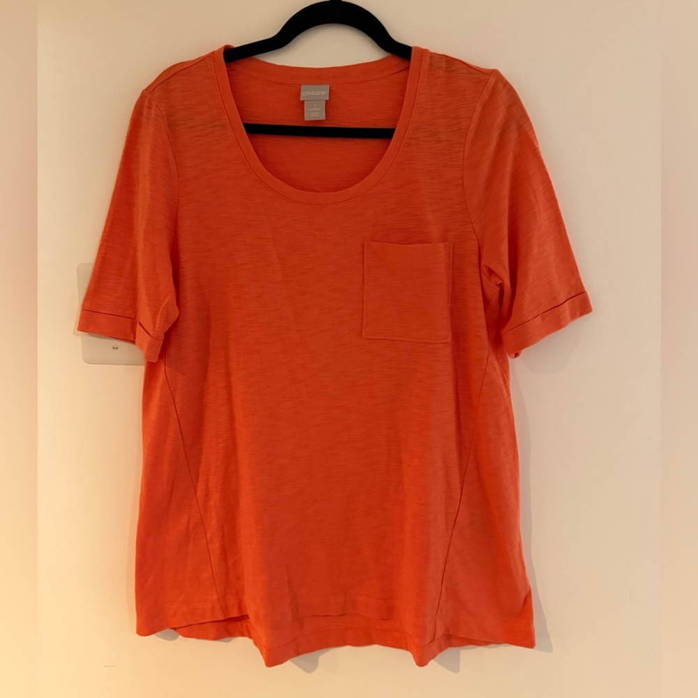 Chico's Vibrant Orange Short Sleeve Tee